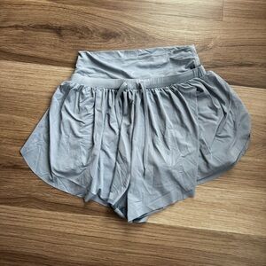 Gold Hinge Butterfly Cut Running Shorts Small Powder Blue High Waist Flowy